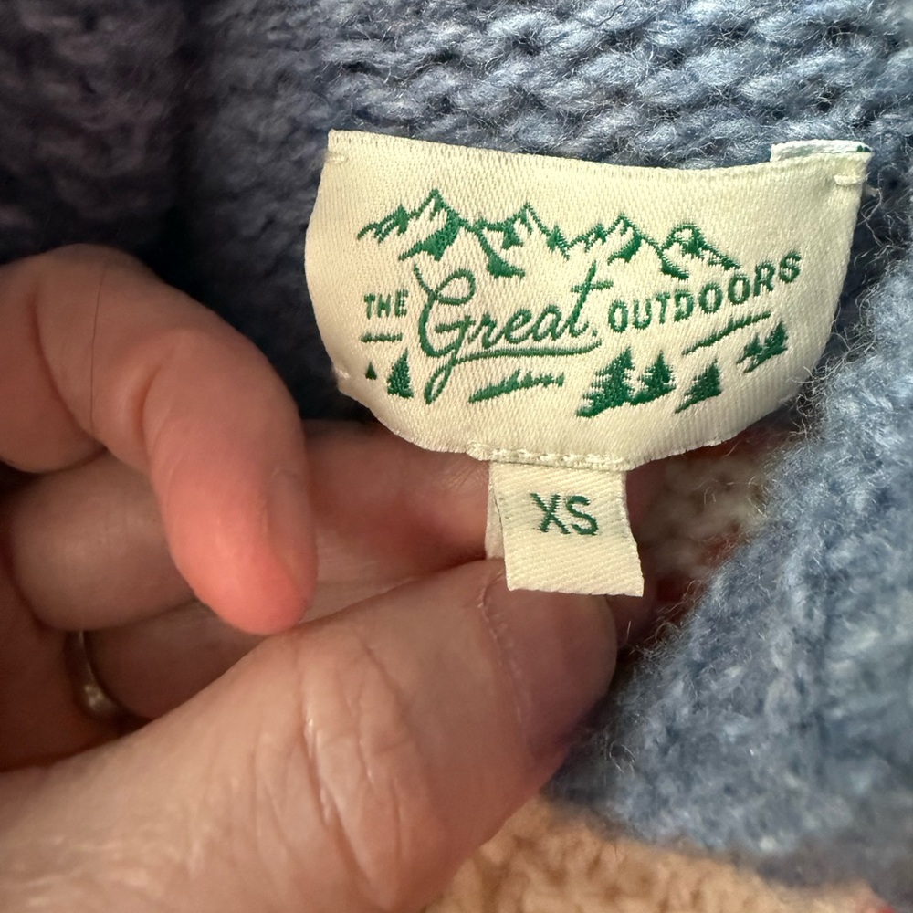 THE GREAT- The Reindeer Shawl Collar Full Zip Sweater Lambswool XS oversized - Picture 14 of 14